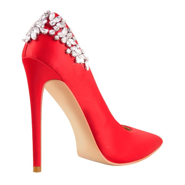 Pointed Toe Rhinestone Stiletto Pumps - Image 5