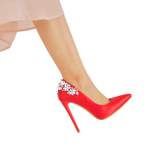Pointed Toe Rhinestone Stiletto Pumps - Image 4