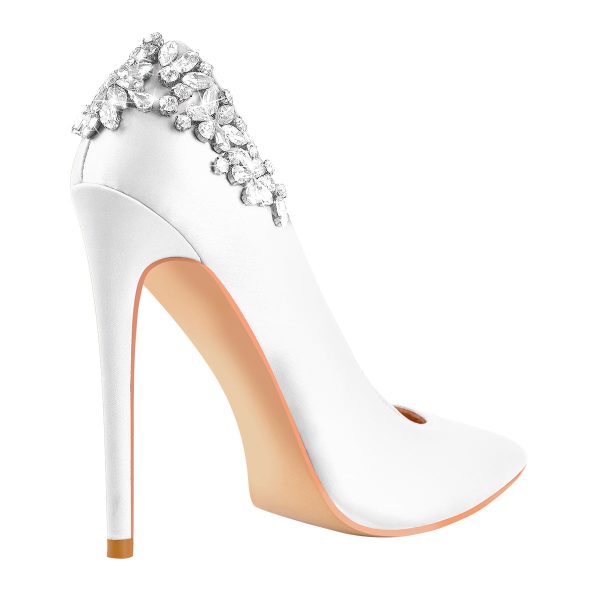 Pointed Toe Rhinestone Stiletto Pumps - Image 9