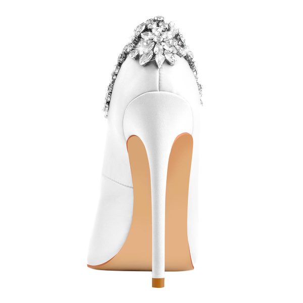Pointed Toe Rhinestone Stiletto Pumps - Image 10