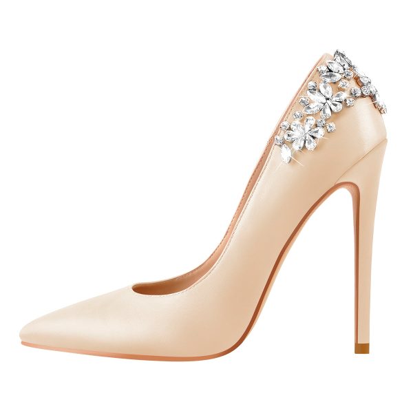 Pointed Toe Rhinestone Stiletto Pumps - Image 11