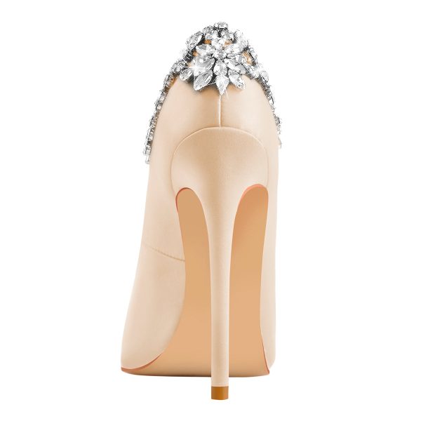 Pointed Toe Rhinestone Stiletto Pumps - Image 13