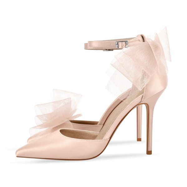 Pointed Toe High Heel Bow Stilettos - Image 11