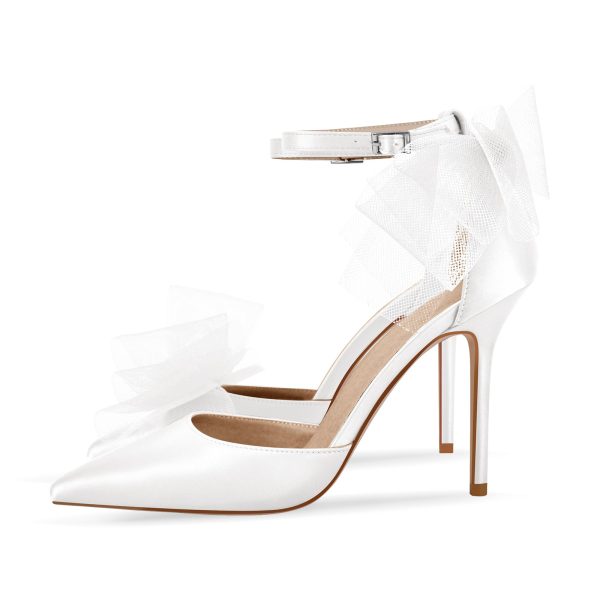 Pointed Toe High Heel Bow Stilettos - Image 7