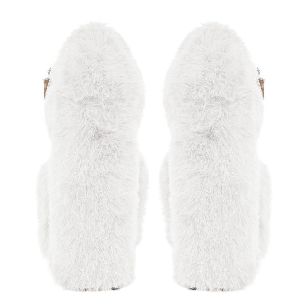 Chunky Heel Ankle Strap Fur Mary Jane Pumps - Image 14