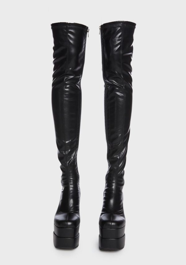 Black What A Dream Knee High Boots - Image 3