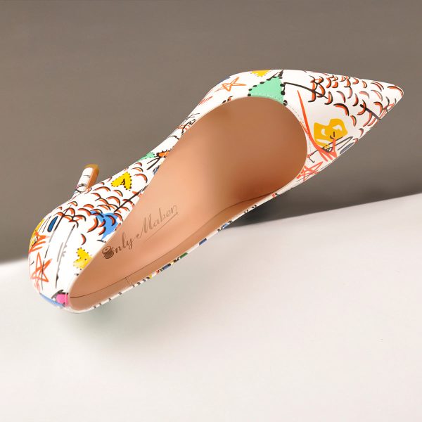 Graffiti Colorful Stiletto Pointed Toe 12cm High Heels Pumps - Image 4