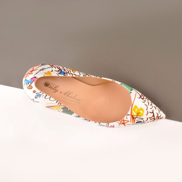 Graffiti Colorful Stiletto Pointed Toe 12cm High Heels Pumps - Image 5