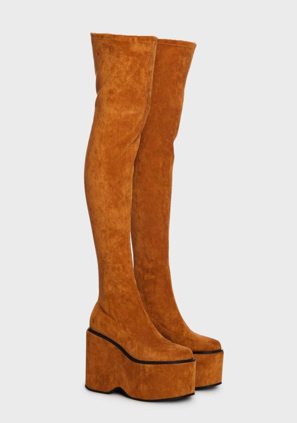 Felix Platform Thigh High Boots - Image 3