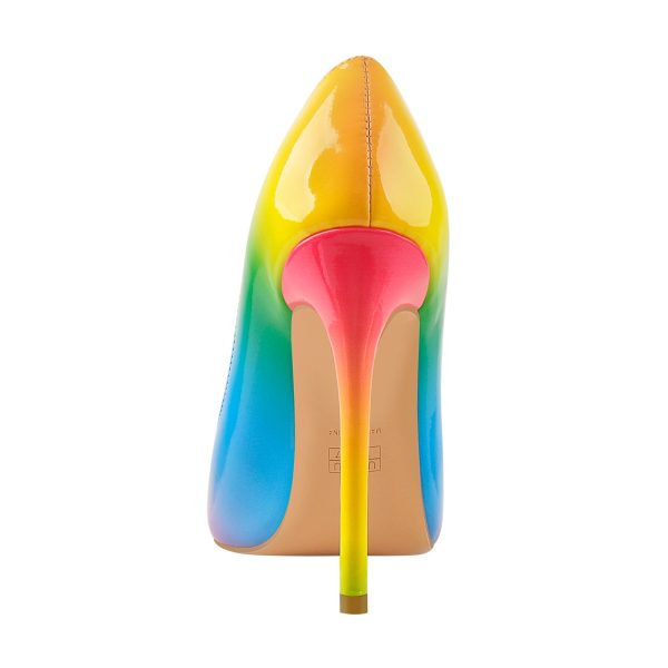 Rainbow Pointed Toe Stilettos Pumps - Image 4