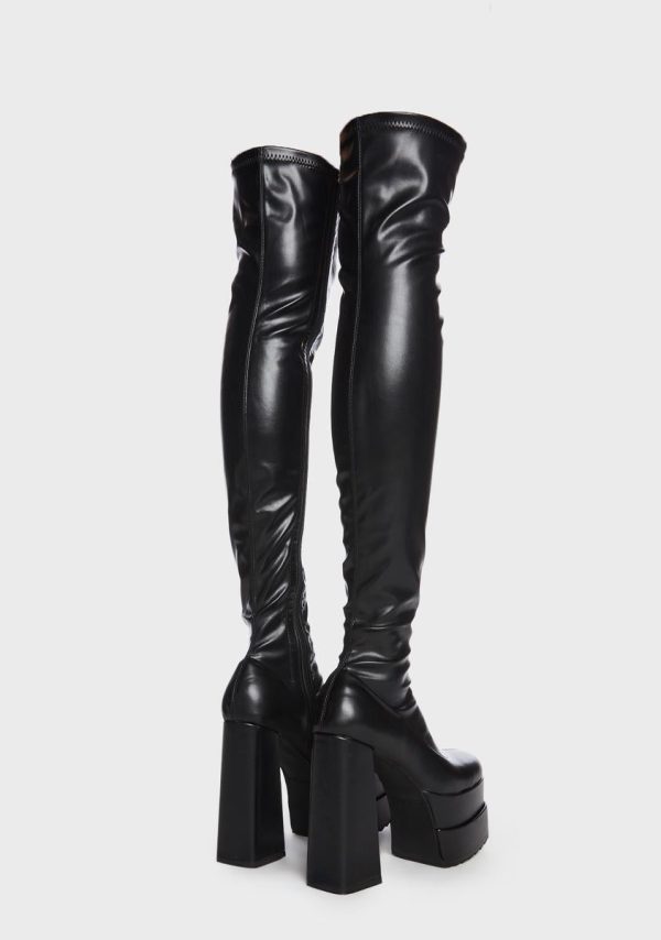 Black What A Dream Knee High Boots - Image 5