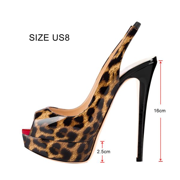 Platform High Heel Peep Toe Slingback Sandals - Image 3