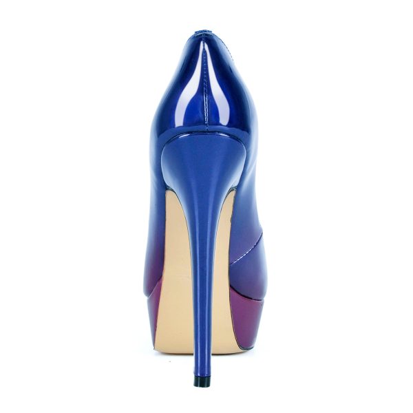 Gradient Open Toe Pumps Platform Stiletto High Heels - Image 3