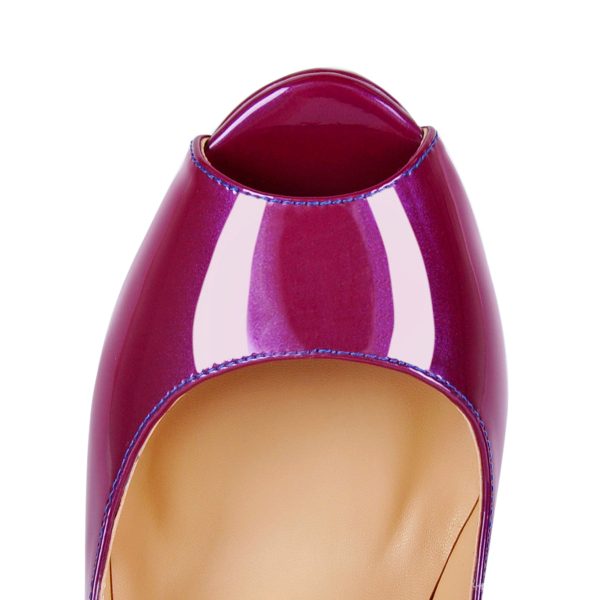 Gradient Open Toe Pumps Platform Stiletto High Heels - Image 4