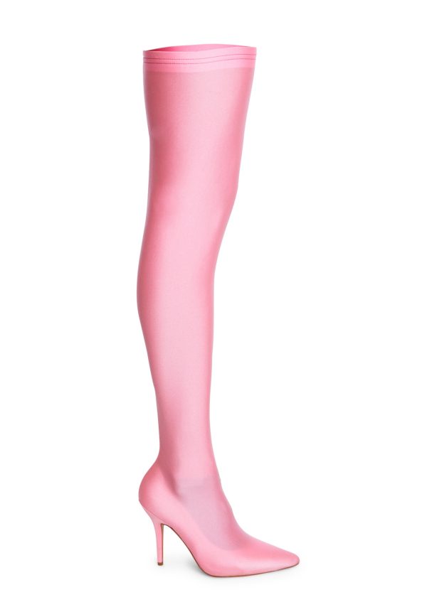 Heartout Thigh High Boots-Pink