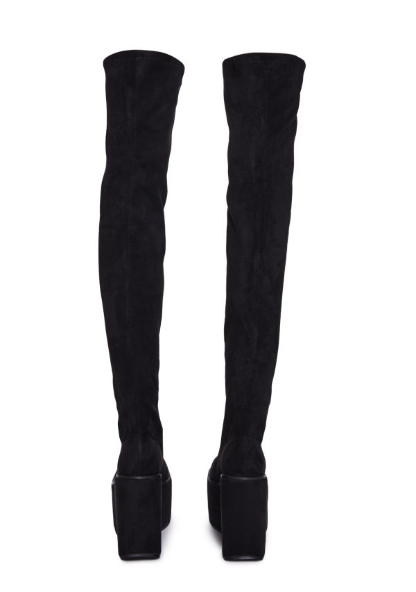 Black Felix Platform Thigh High Boots - Image 4